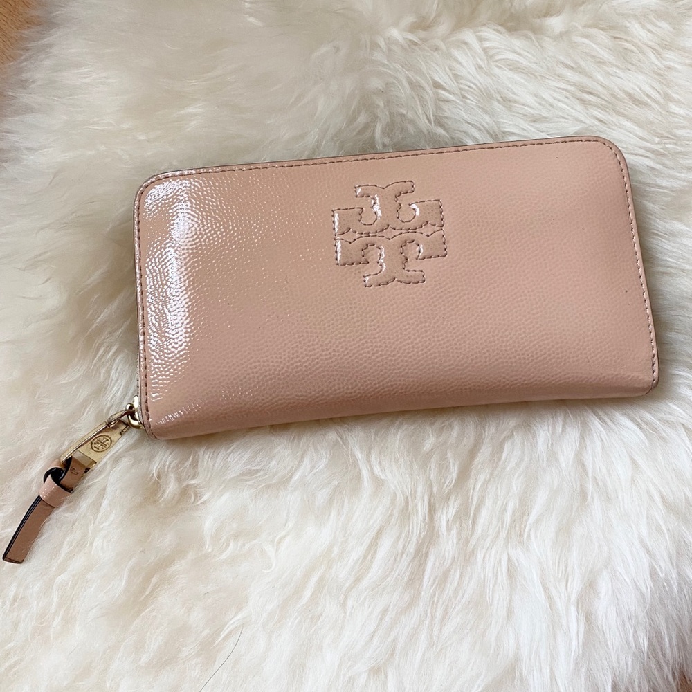 Tory Burch pink leather wallet